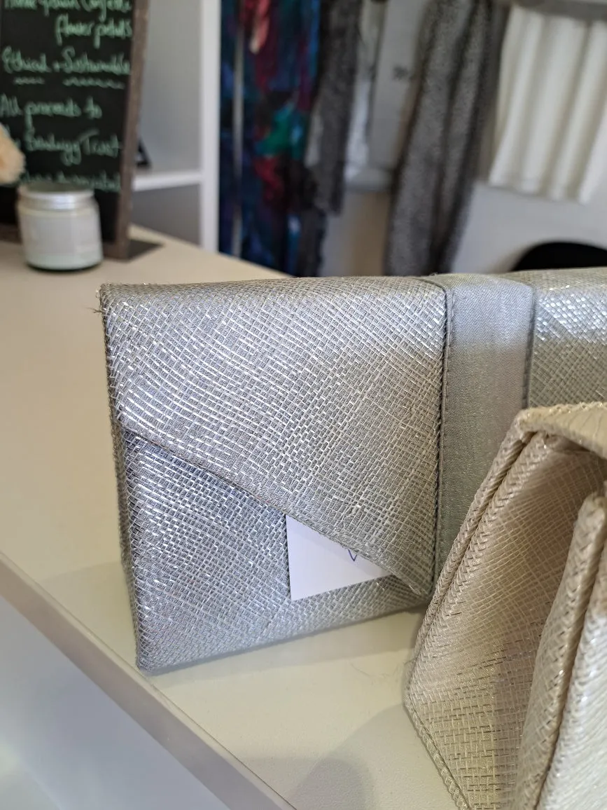 Metallic sinamay handbag