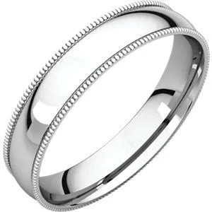 Milgrain Comfort Fit Light Wedding Band (MGRL)
