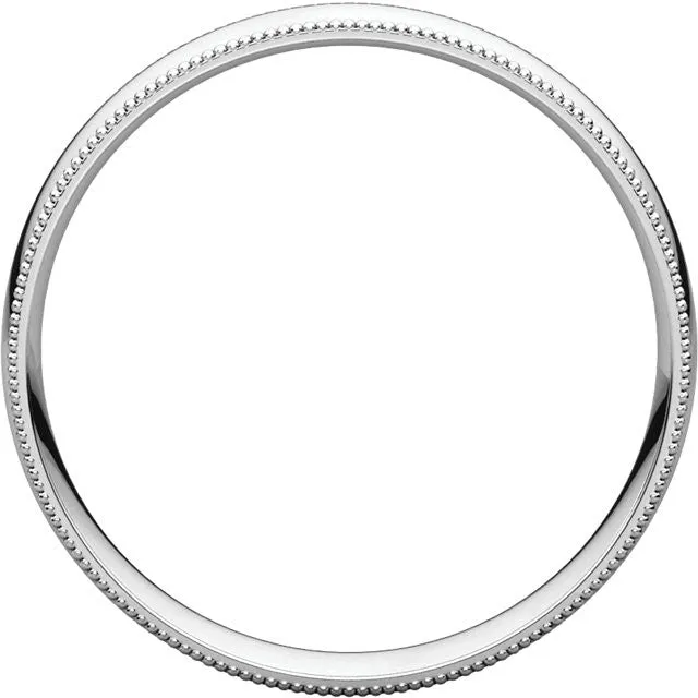 Milgrain Comfort Fit Light Wedding Band (MGRL)