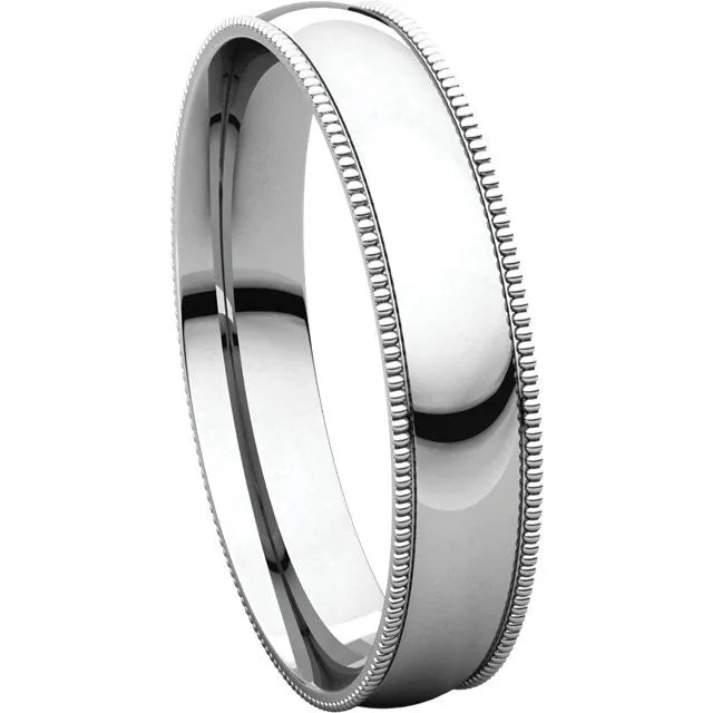 Milgrain Comfort Fit Light Wedding Band (MGRL)