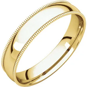 Milgrain Comfort Fit Light Wedding Band (MGRL)