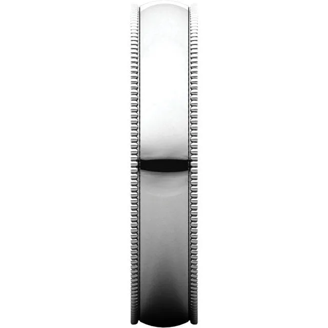 Milgrain Comfort Fit Light Wedding Band (MGRL)
