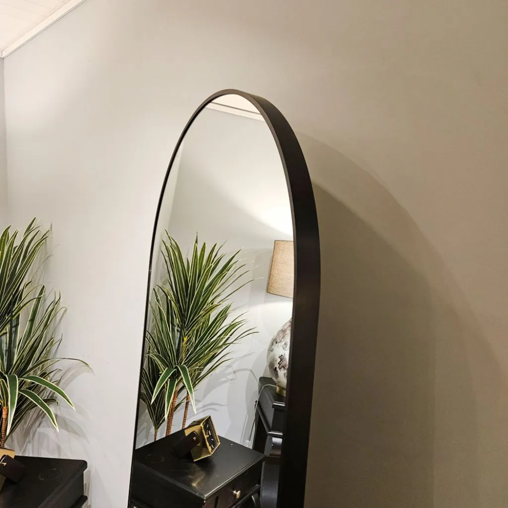 Modena Black 80 x 180cm Arch Leaner Mirror by Tara Lane