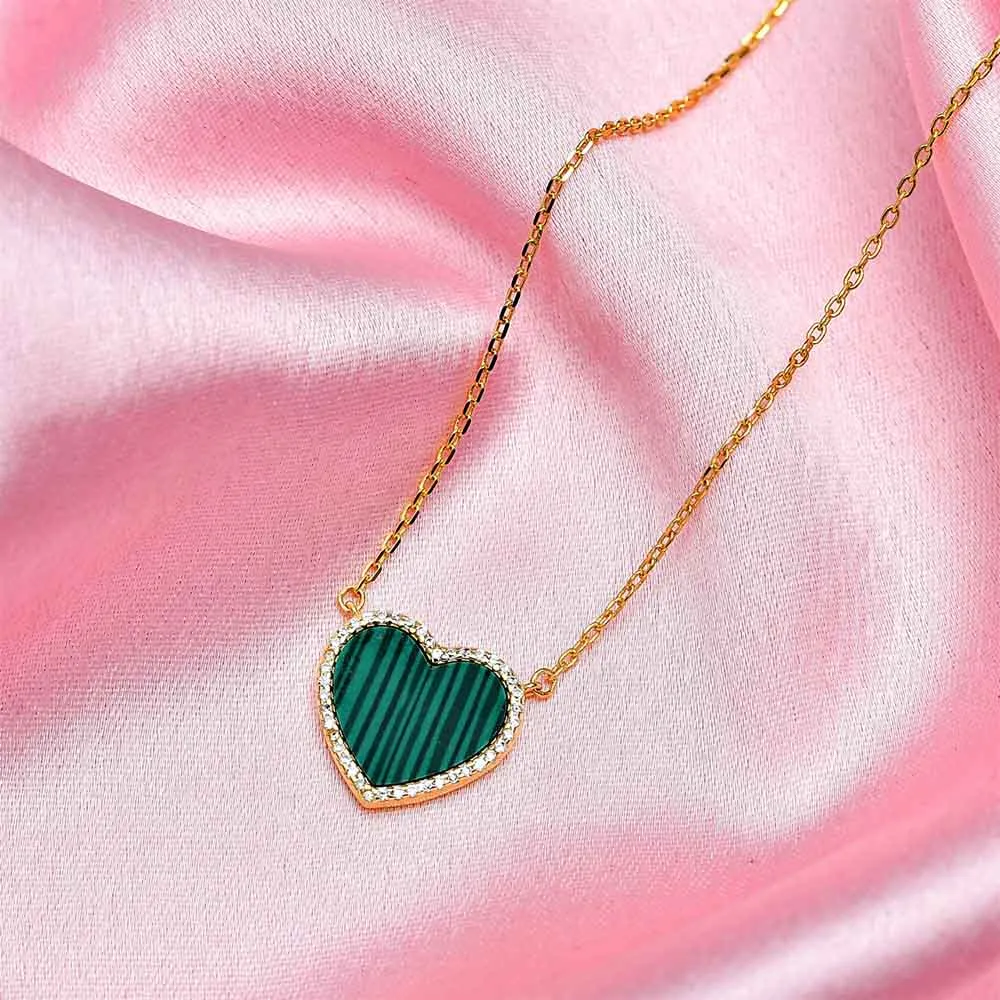Modern Love Malachite Heart Necklace