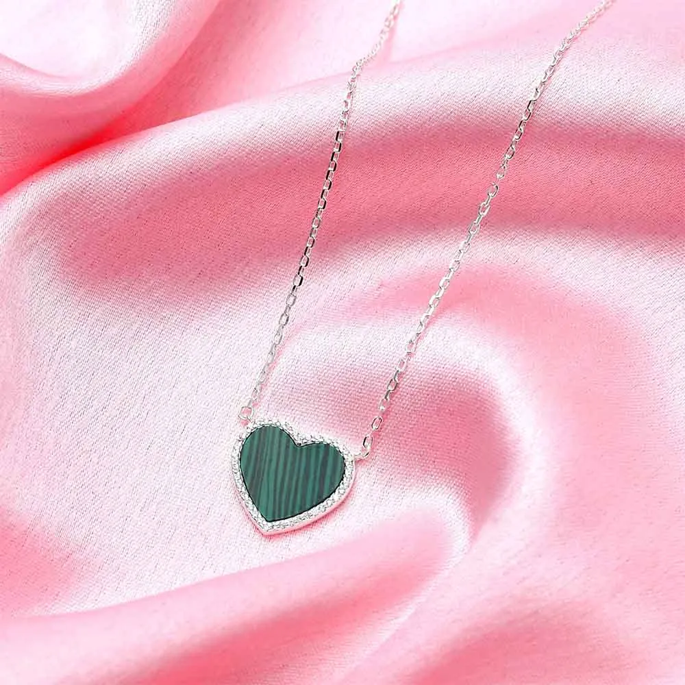 Modern Love Malachite Heart Necklace