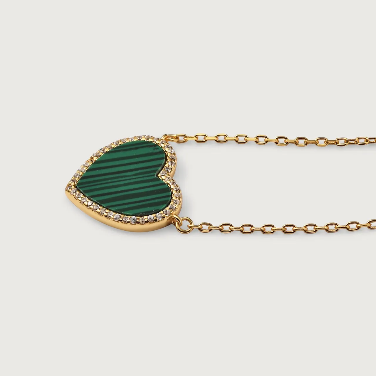 Modern Love Malachite Heart Necklace