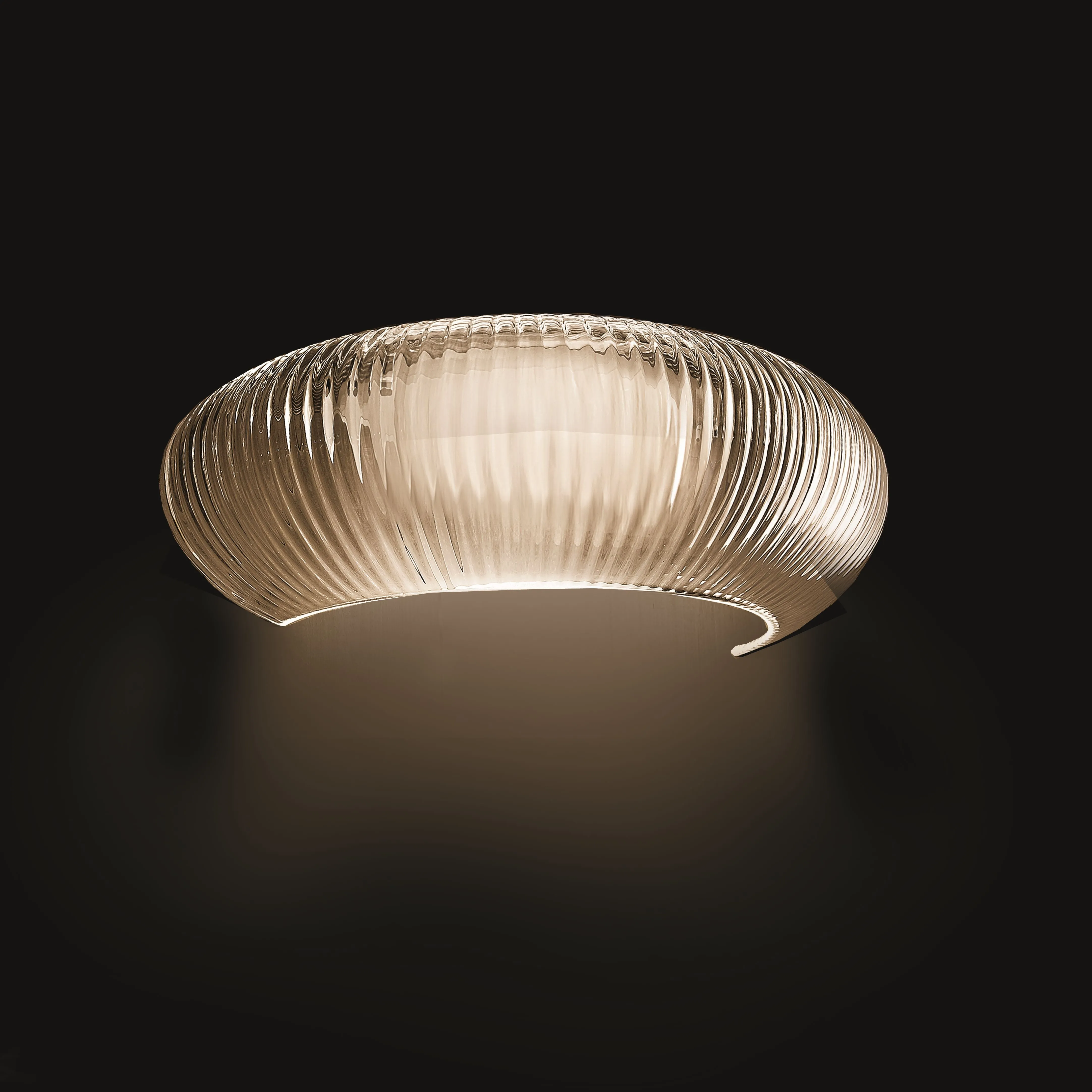 Modern Murano Smoky Glass Ribbed Wall Light