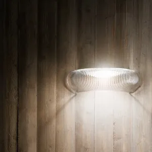 Modern Murano Smoky Glass Ribbed Wall Light