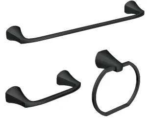Moen Lindor MY8793BL Bathroom Hardware Set, Zinc, Black, Matte, 3-Piece :SET: QUANTITY: 1