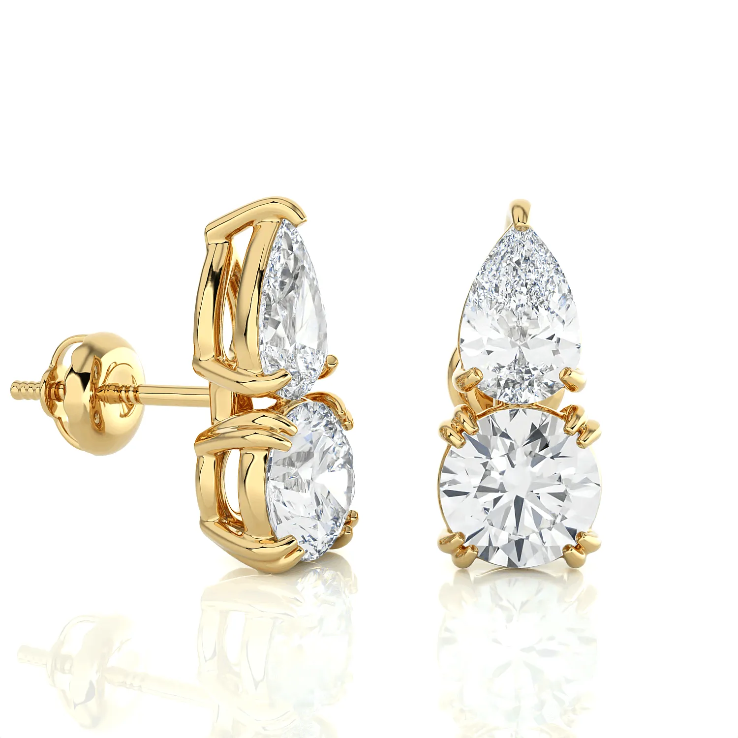 Multi-Shape Lab Grown Diamond Stud Earrings