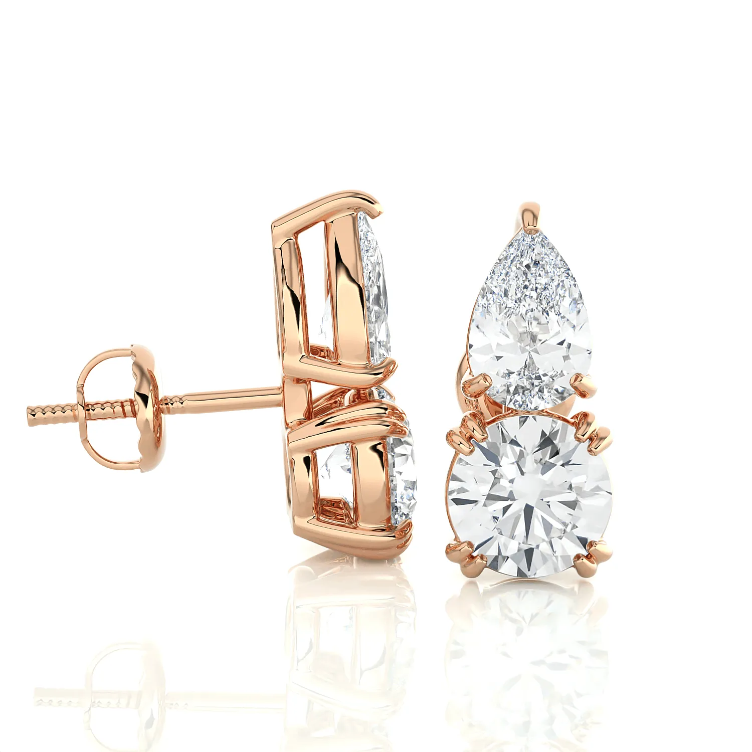 Multi-Shape Lab Grown Diamond Stud Earrings