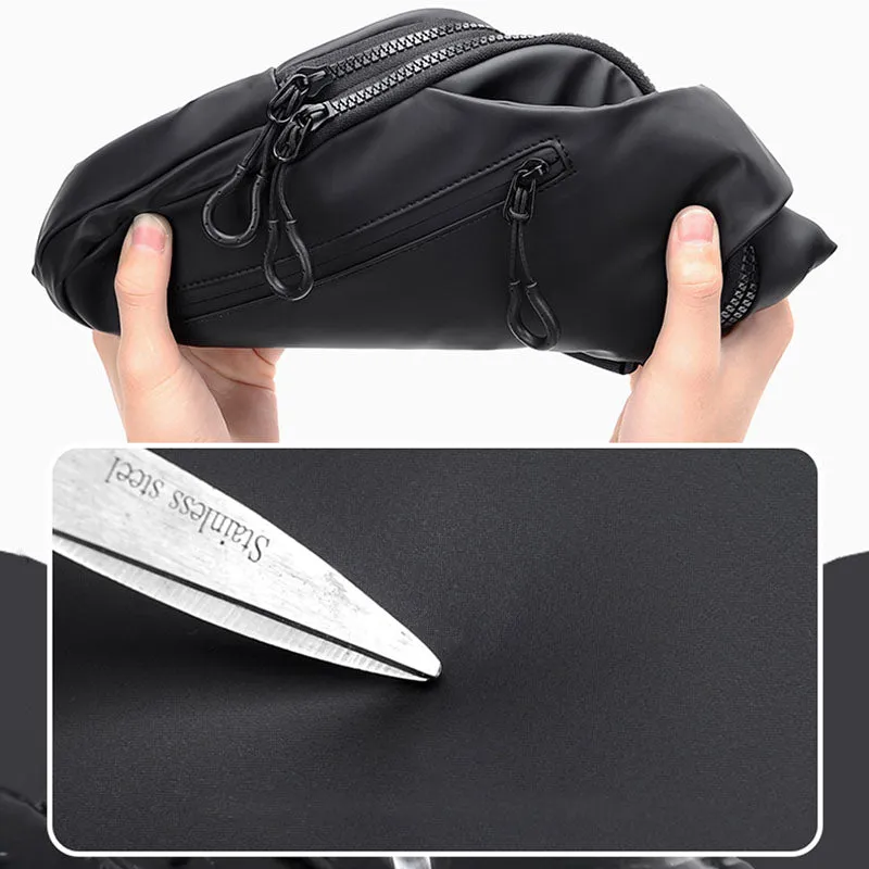 Multipurpose Waterproof Sling Bag Chest Bag for Men with USB Charger