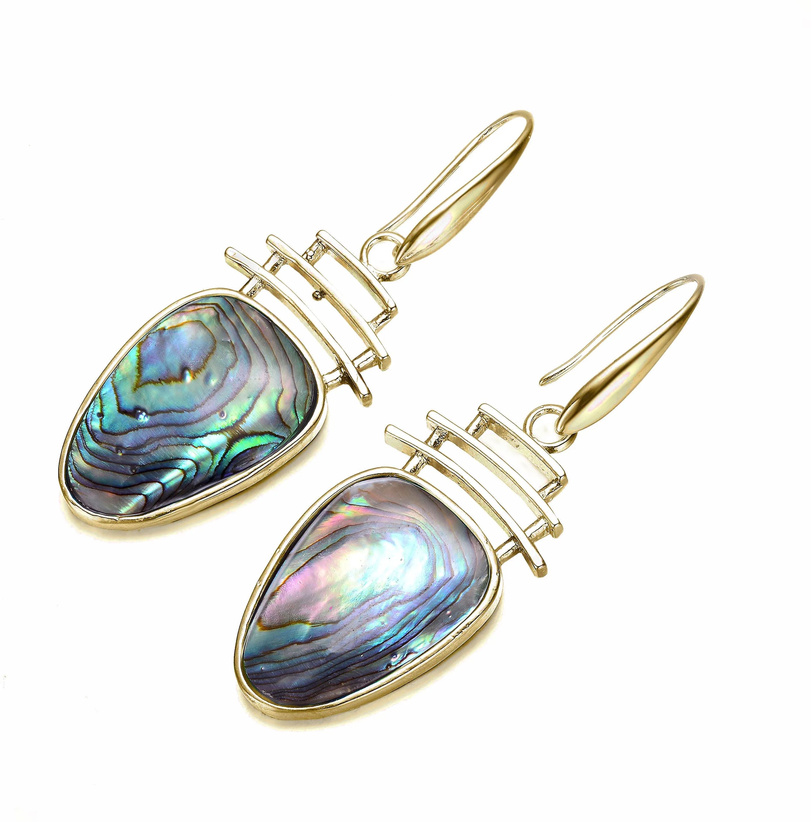 Océan Abalone Pear Drop Hook Earrings