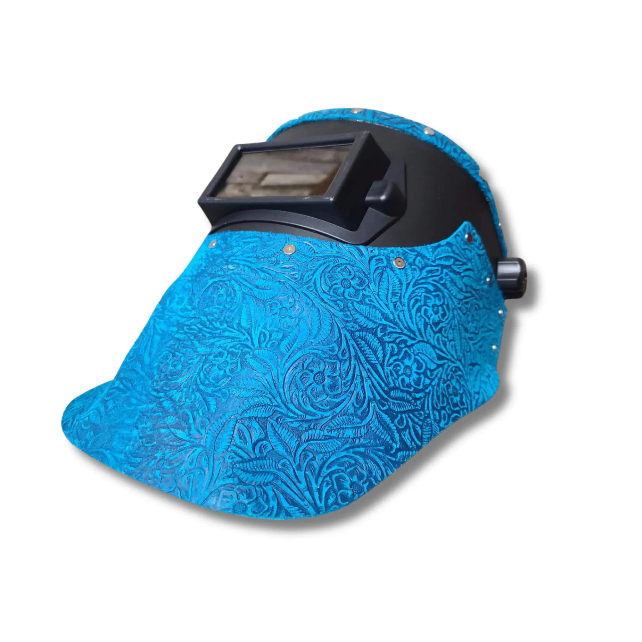 Outlaw Leather - Welding Hood - Turquoise Floral