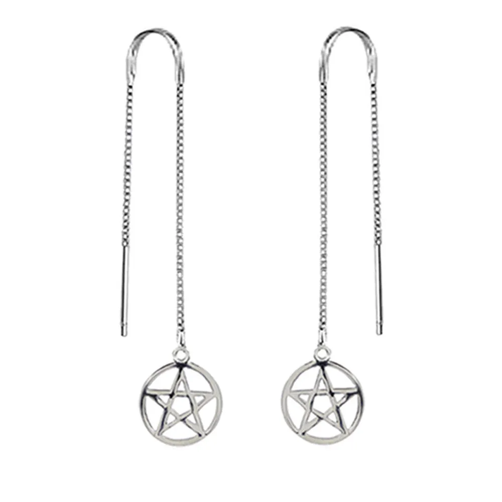 Pentagram Threader Earrings