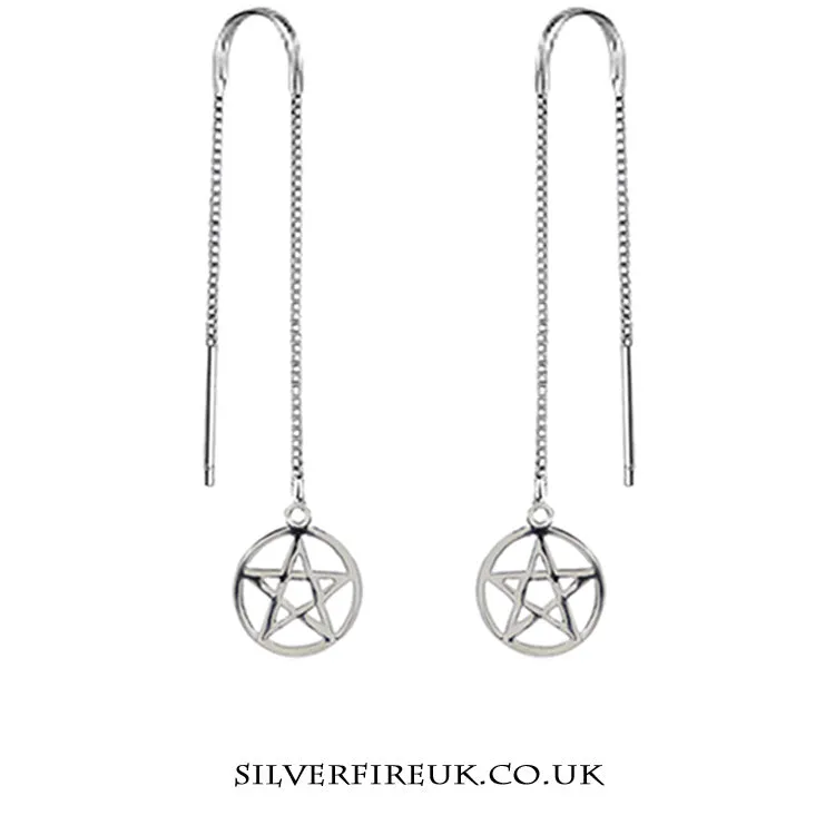 Pentagram Threader Earrings