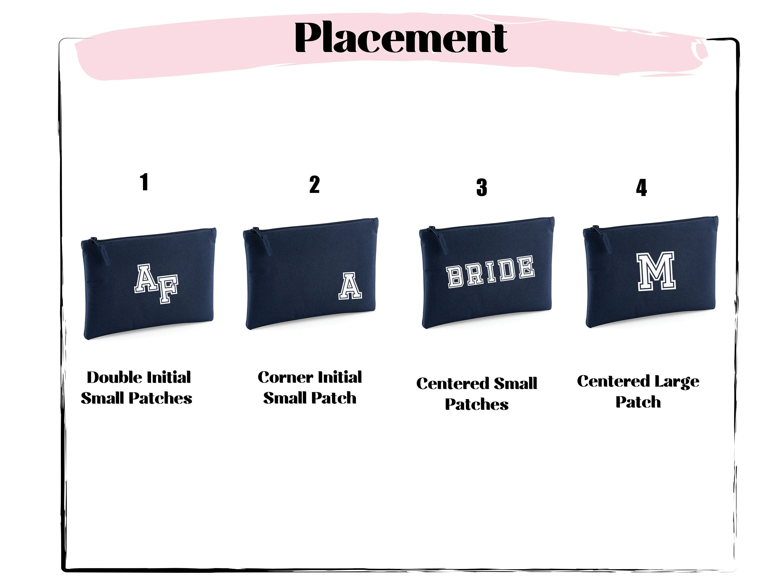 Personalized Varsity Letter Patch Makeup Bag