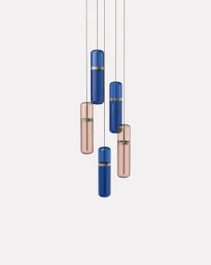 Pill Pink and Blue Cluster Pendant