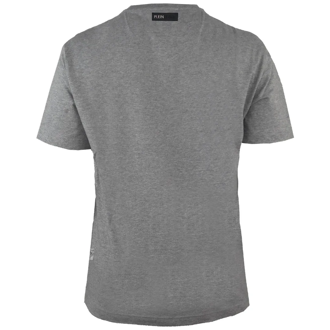Plein Sport Large Striking Logo Grey T Shirt