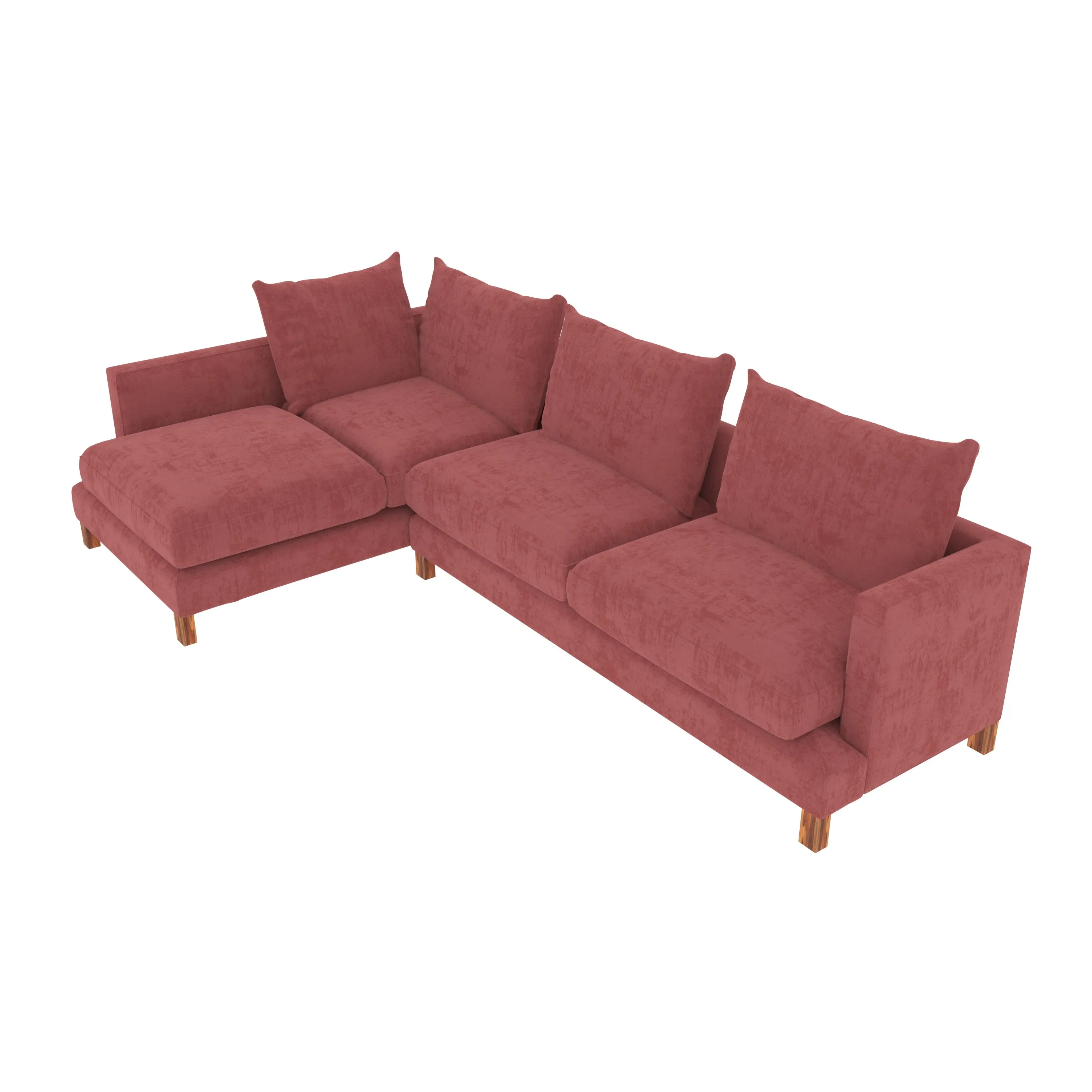 Premium Pink Pastel Coloured with Premium Comfort L Shaped 4 Seater Sofa Set for Home