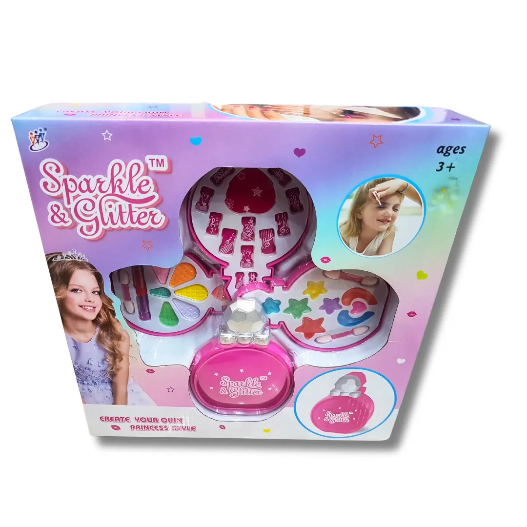 Princess Glam: Sparkle & Glitter Makeup Set for Little Girls (3 ) - Fun Styling, Unputdownable Play, Complete with Lovely Bag & Various Cosmetics!