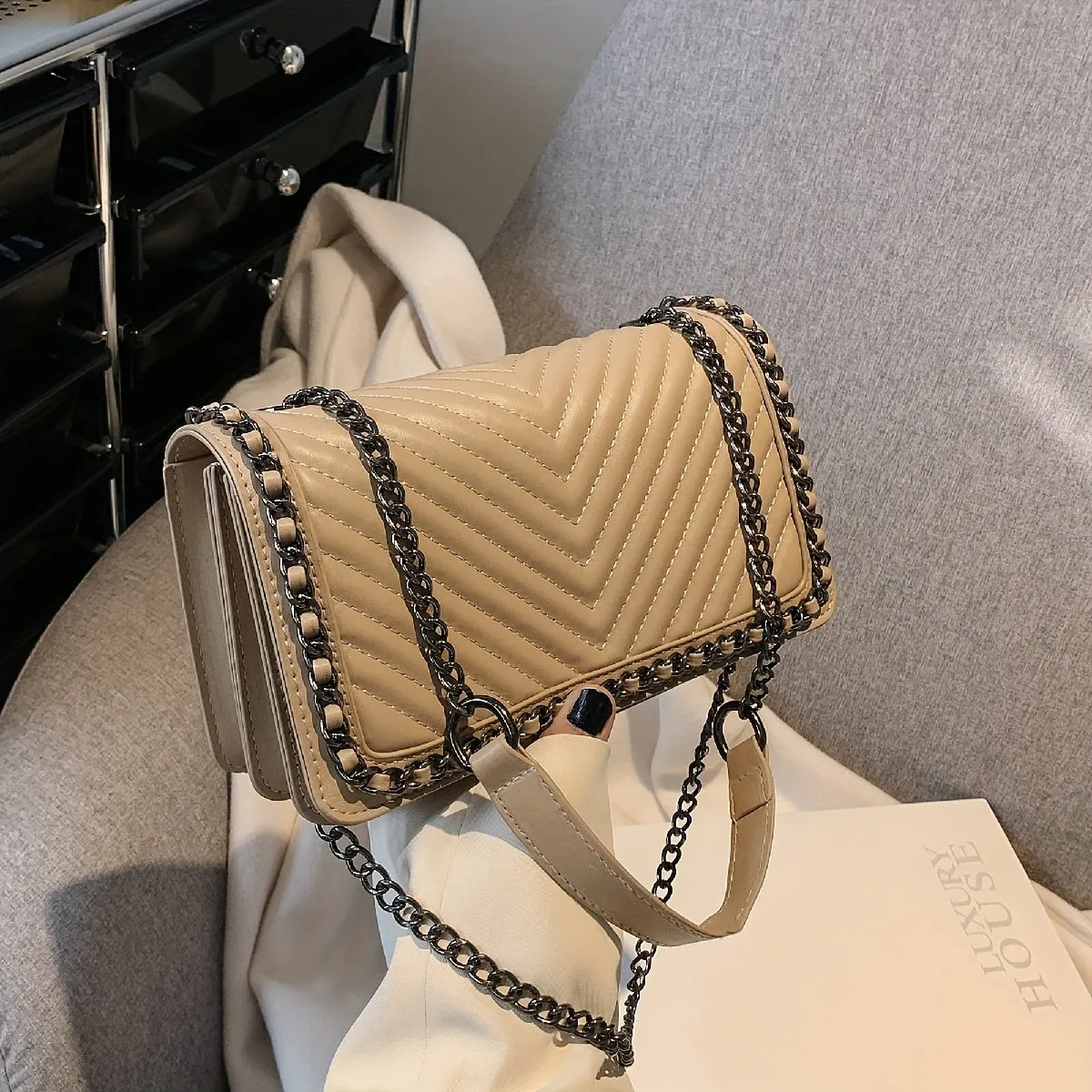 Quilted Square Purse Casual houlder Bag For Women