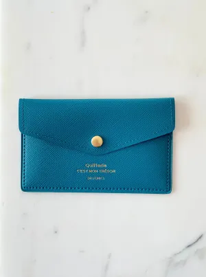 Quitterie Snap Card Case – Turquoise