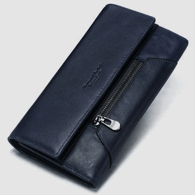 RFID Anti-Theft Multi-Card Genuine Leather Wallet