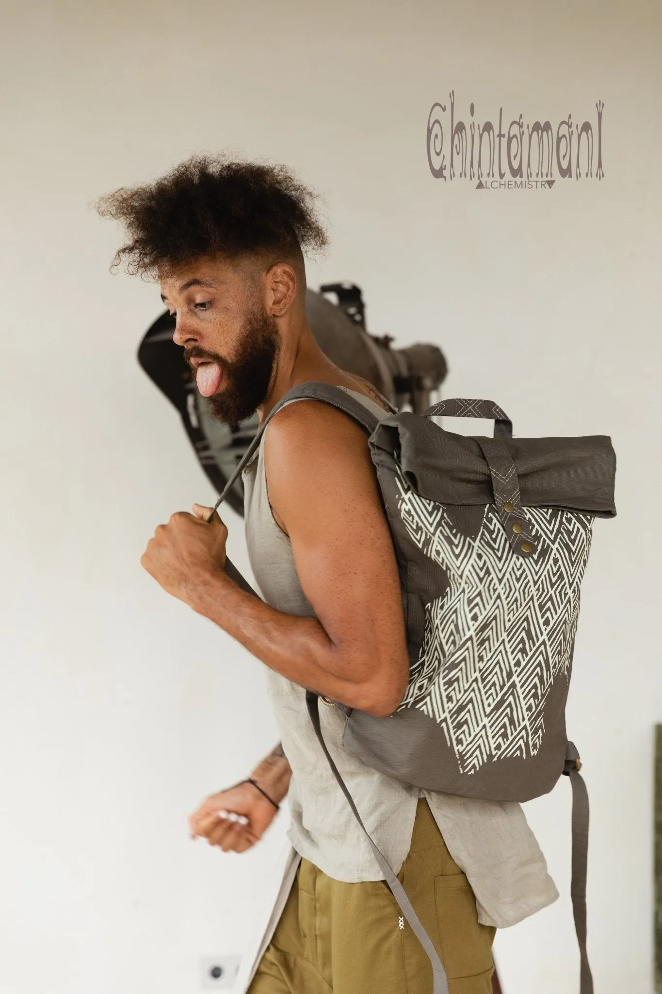 Rolltop Canvas Backpack Unisex / Dark Gray