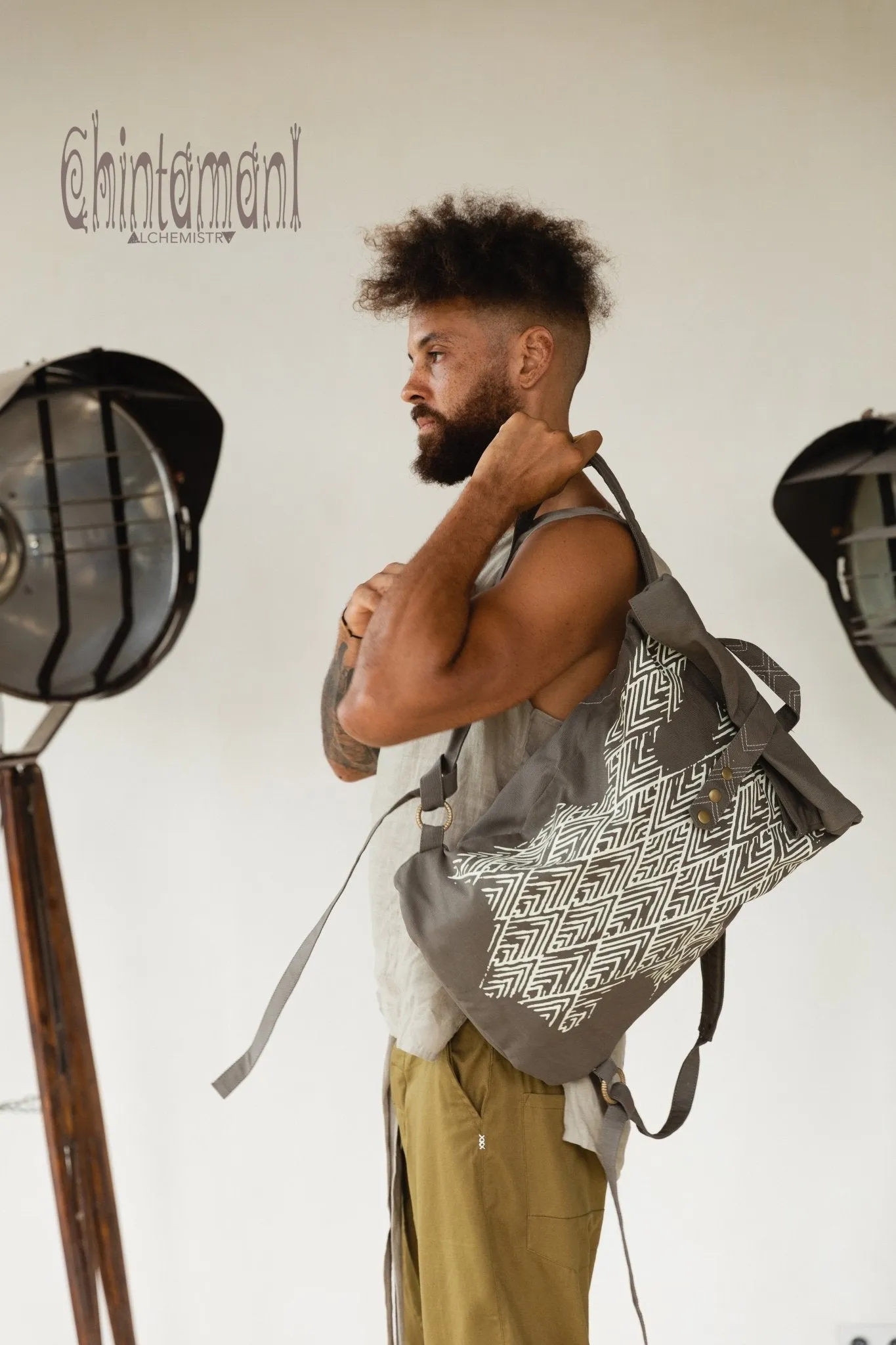Rolltop Canvas Backpack Unisex / Dark Gray