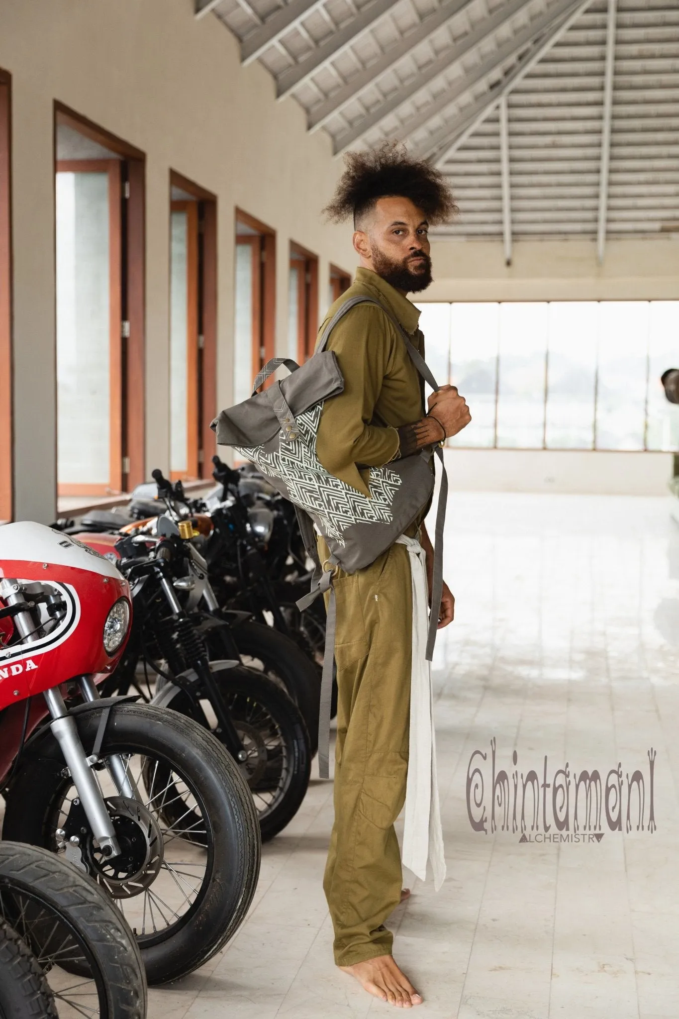 Rolltop Canvas Backpack Unisex / Dark Gray