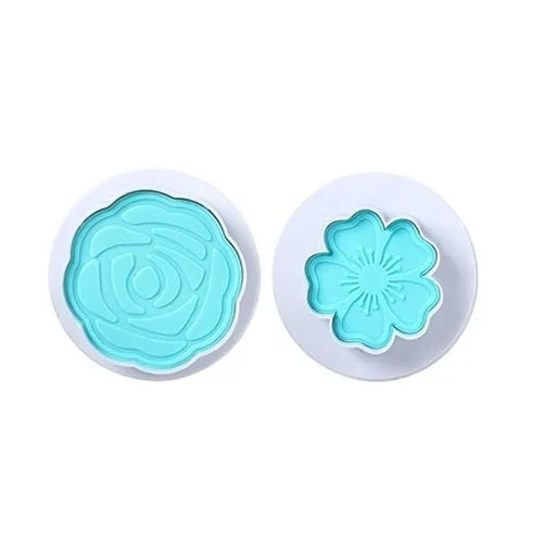 Rose & Heart Flower Plunger Cutter 2Pcs Set