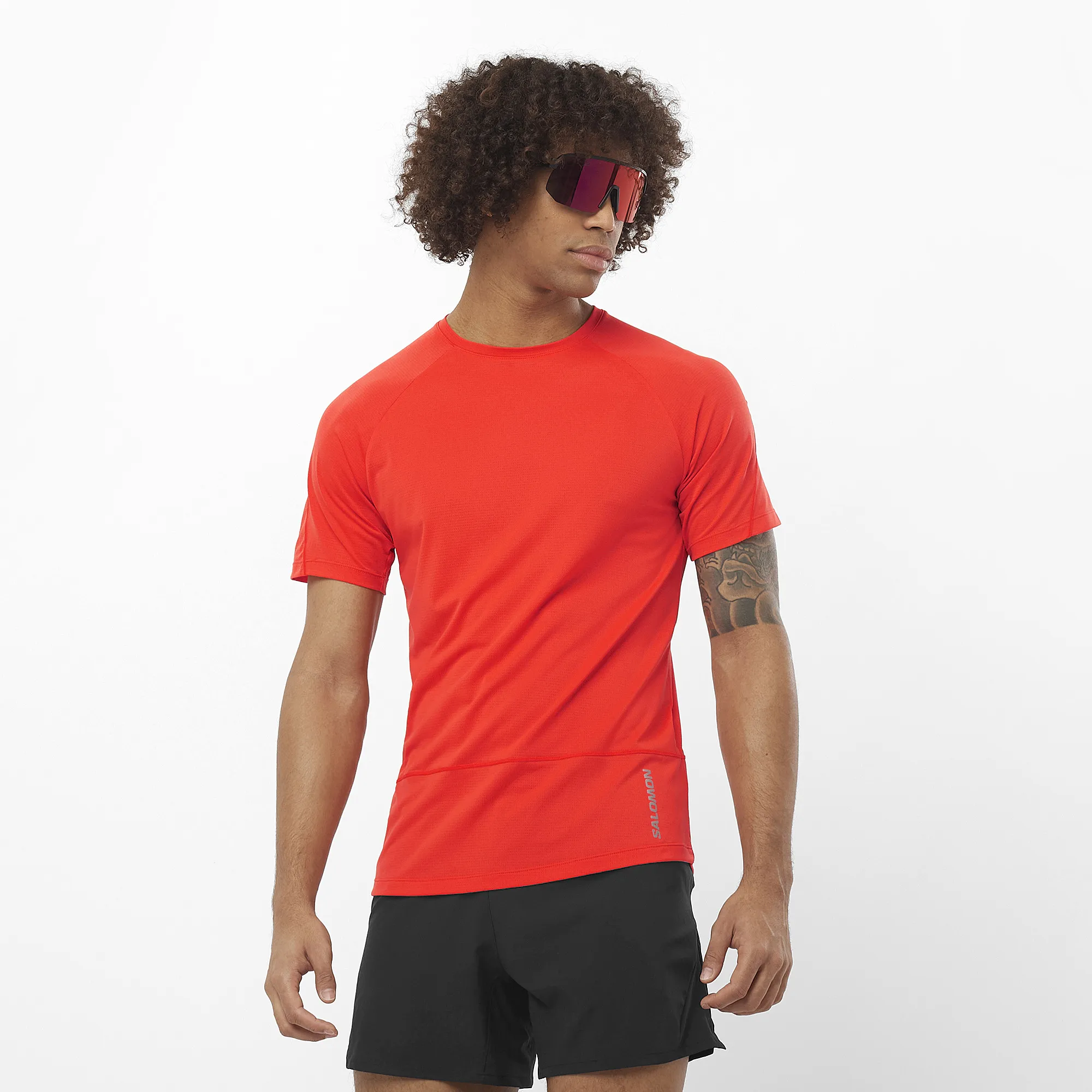 Salomon Men&#x27;s Cross Run Tee Cherry Tomato | Buy Salomon Men&#x27;s Cross Run Tee Cherry Tomato here | Outnorth
