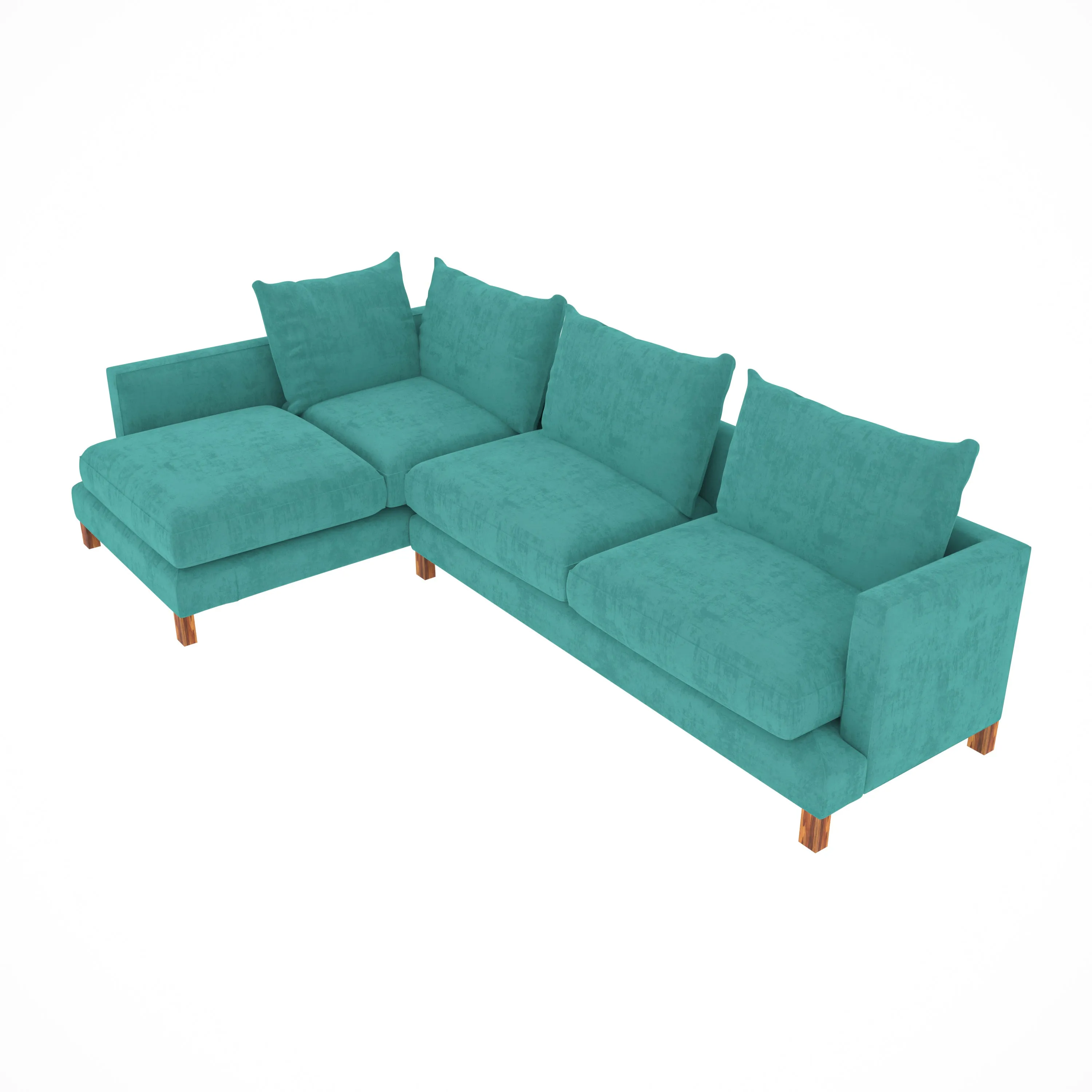 Sea Green Pastel Coloured with Premium Comfort L Shaped 4 Seater Sofa Set for Home