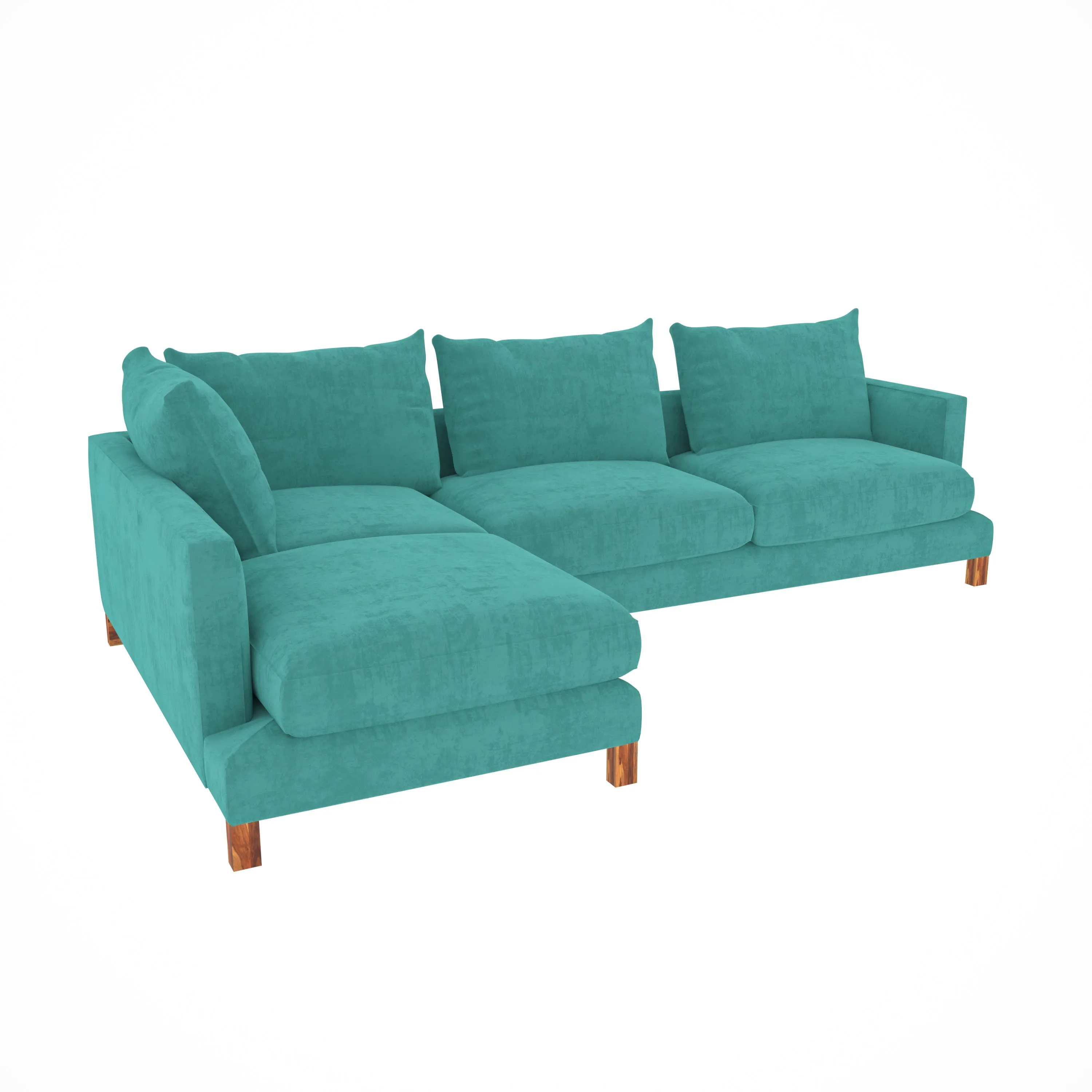 Sea Green Pastel Coloured with Premium Comfort L Shaped 4 Seater Sofa Set for Home
