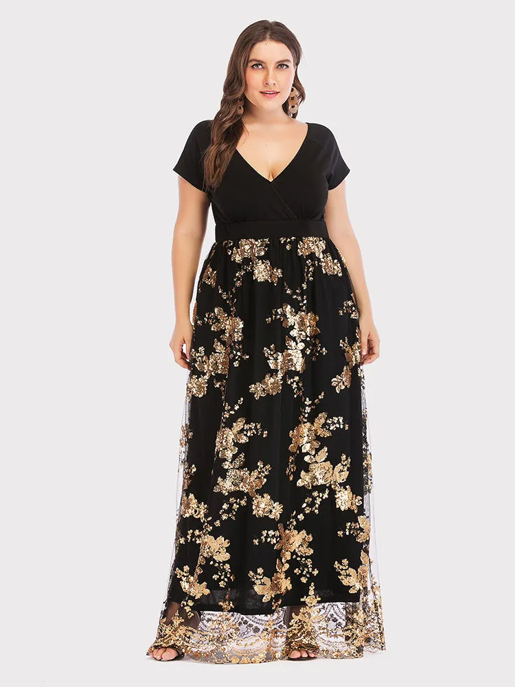 Sequined Letter Graceful Black Crop Top