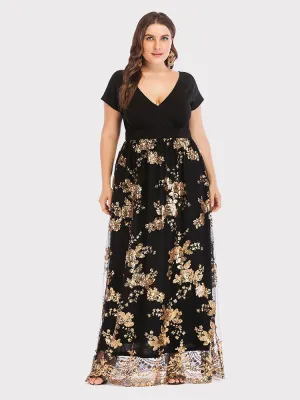 Sequined Letter Graceful Black Crop Top