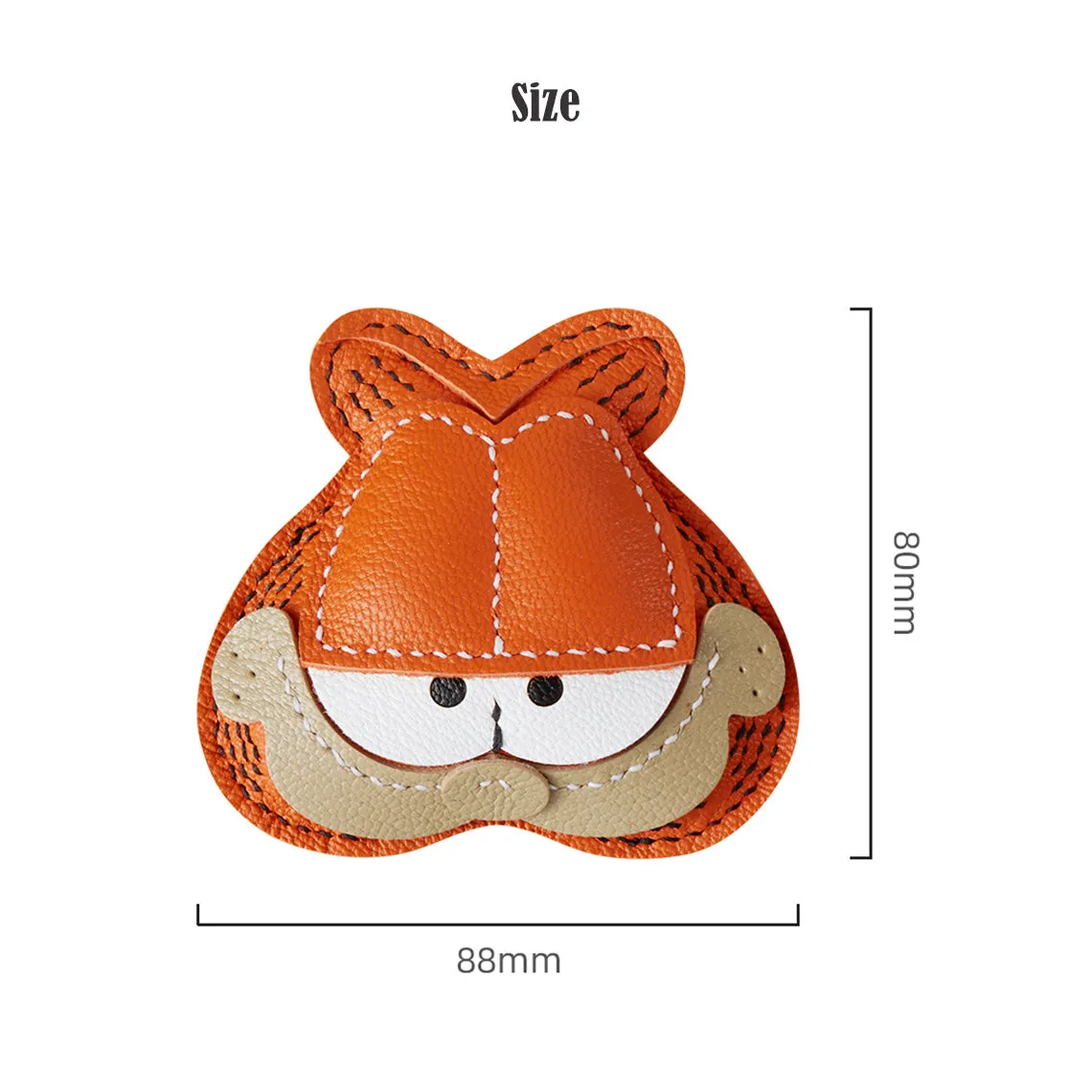 Sheep Leather Garfield Cat Keychain DIY Kit