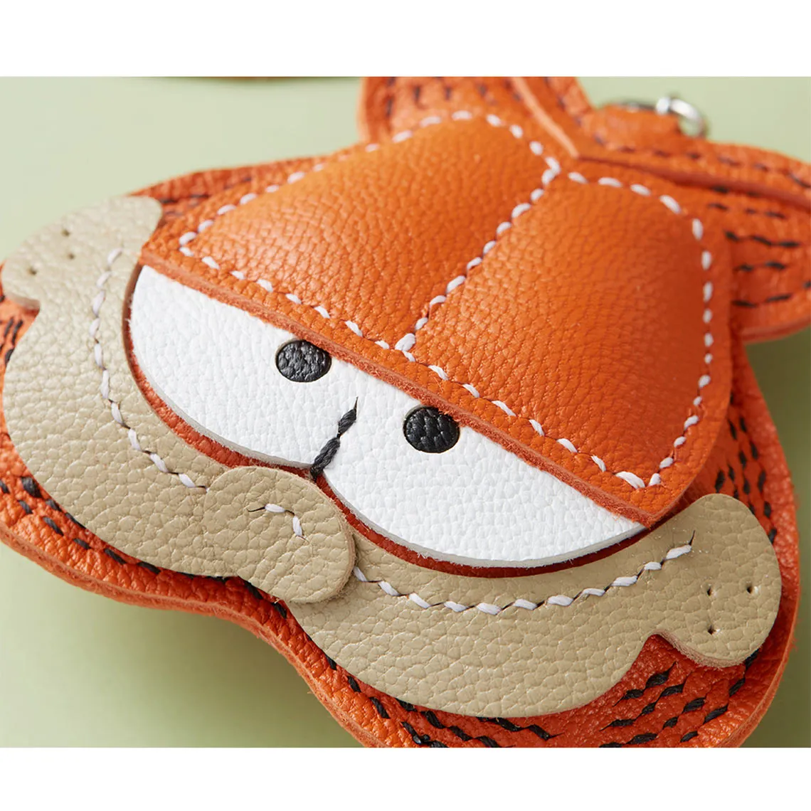 Sheep Leather Garfield Cat Keychain DIY Kit