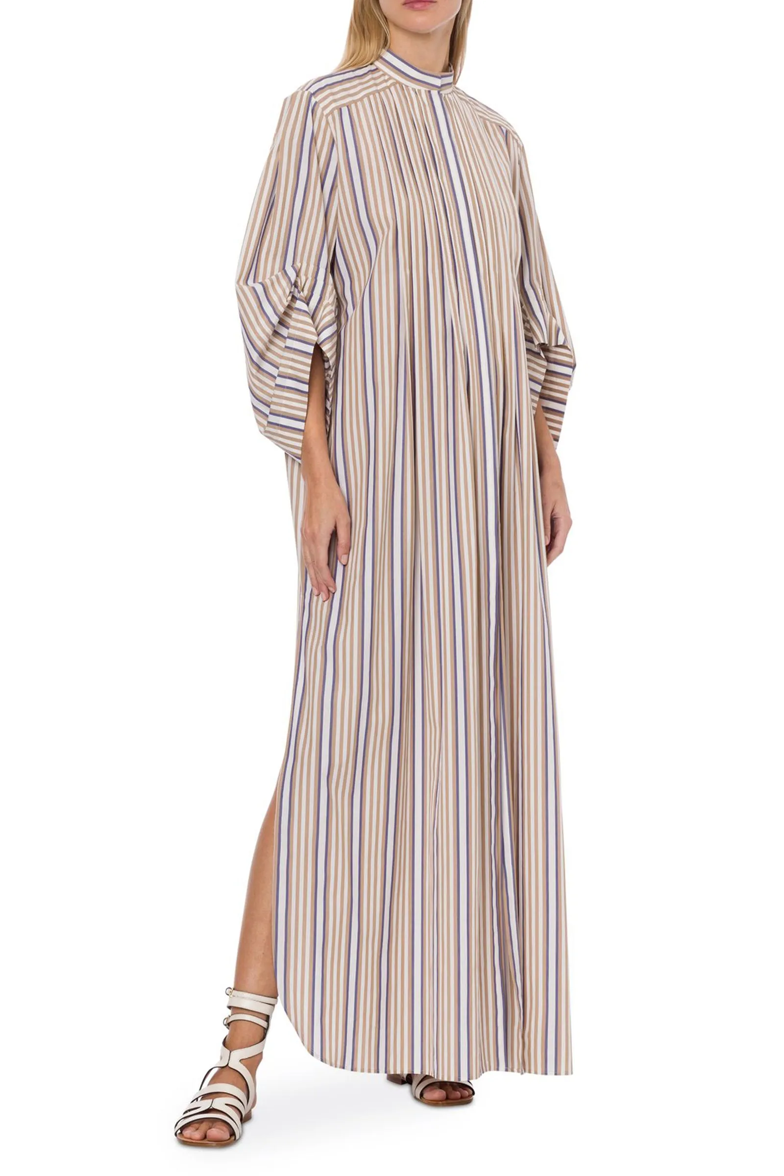 Shirt Dress In Striped Poplin