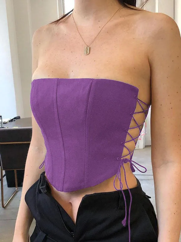 Side Lace Graceful Up Corset Top