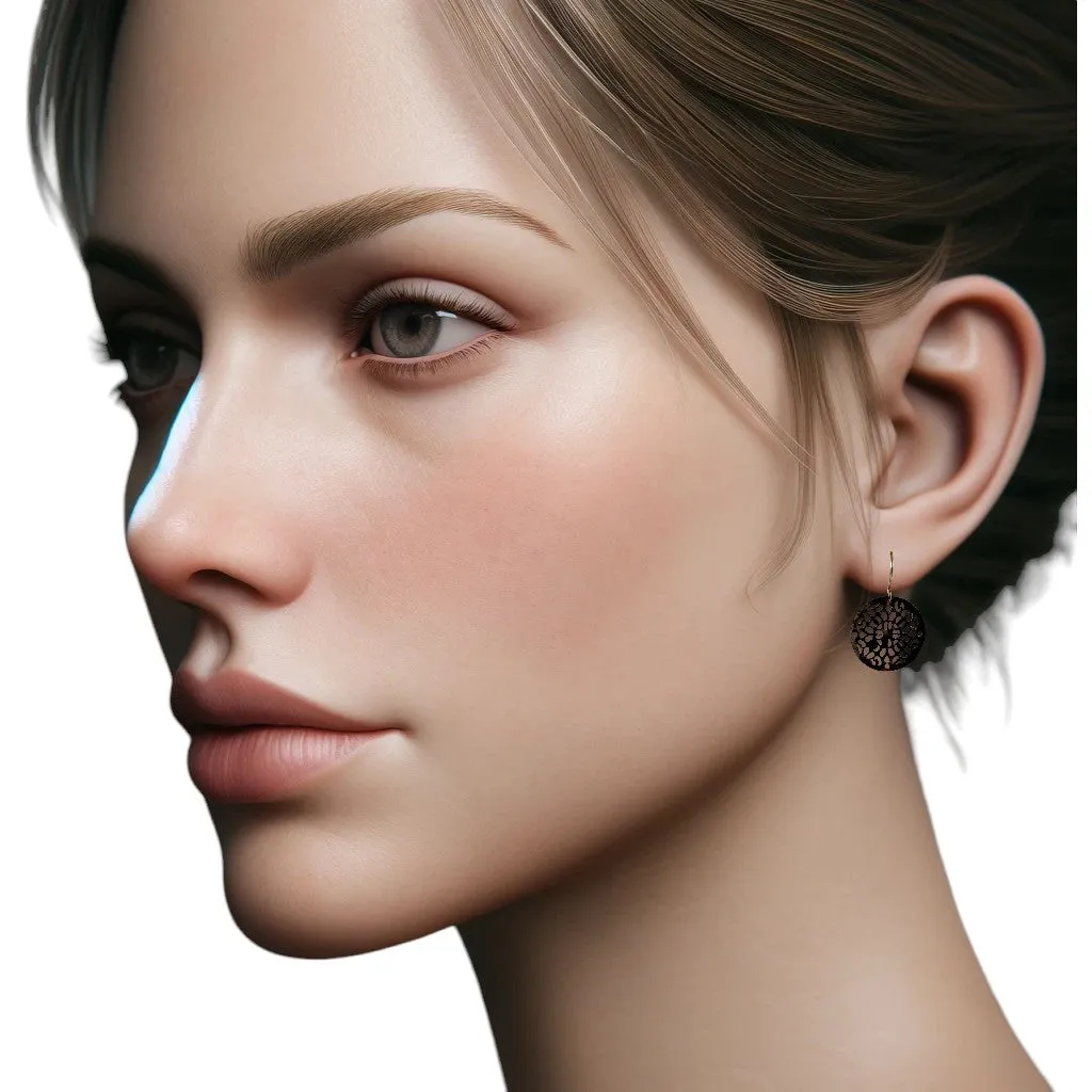 Silver geometric disc earrings