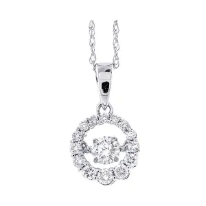 Silver (SLV 995) Cubic Zirconia Stunning Neckwear Pendant  - 1/3 ctw