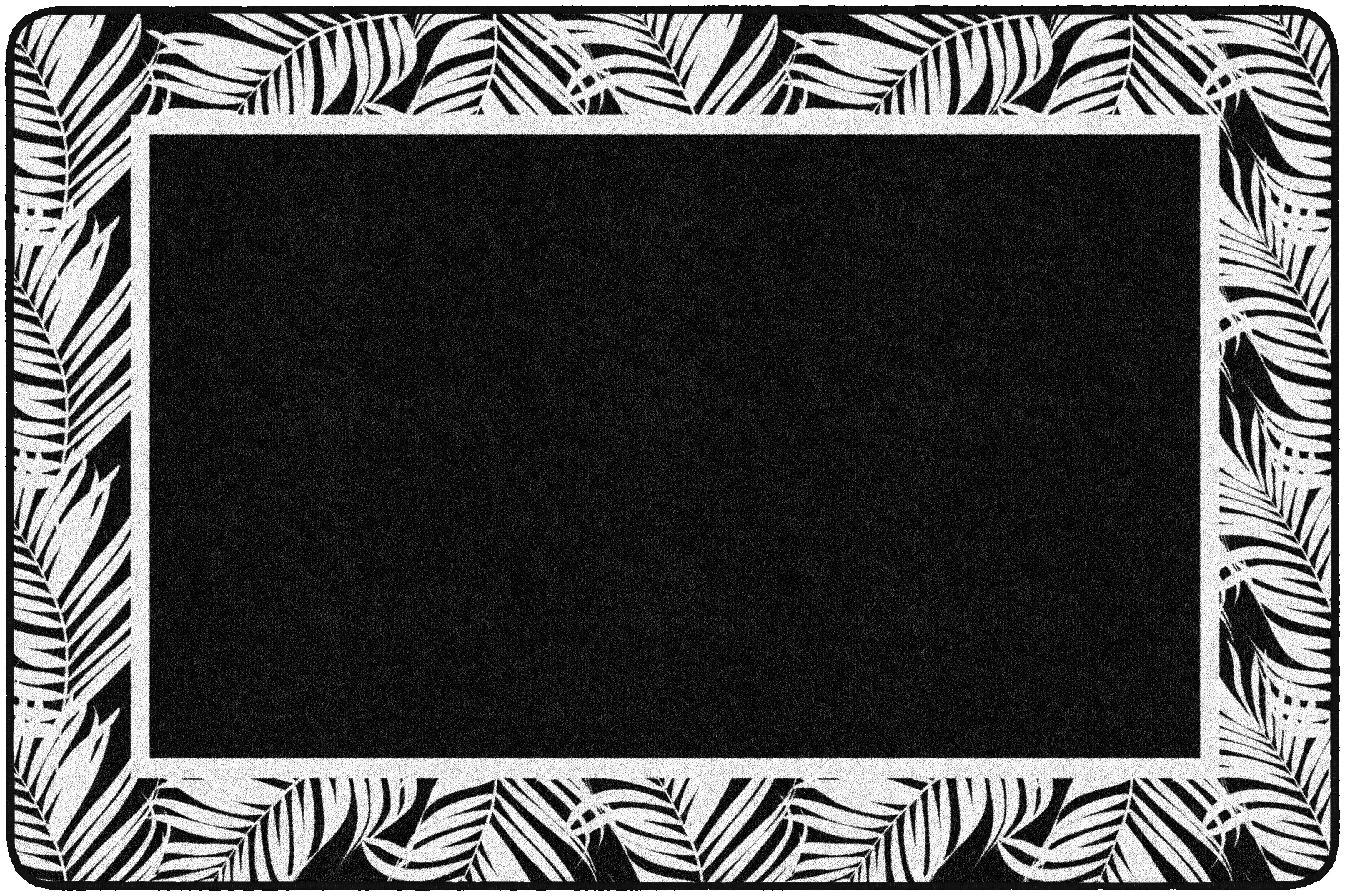 Simply Stylish Black & White Greenery Border