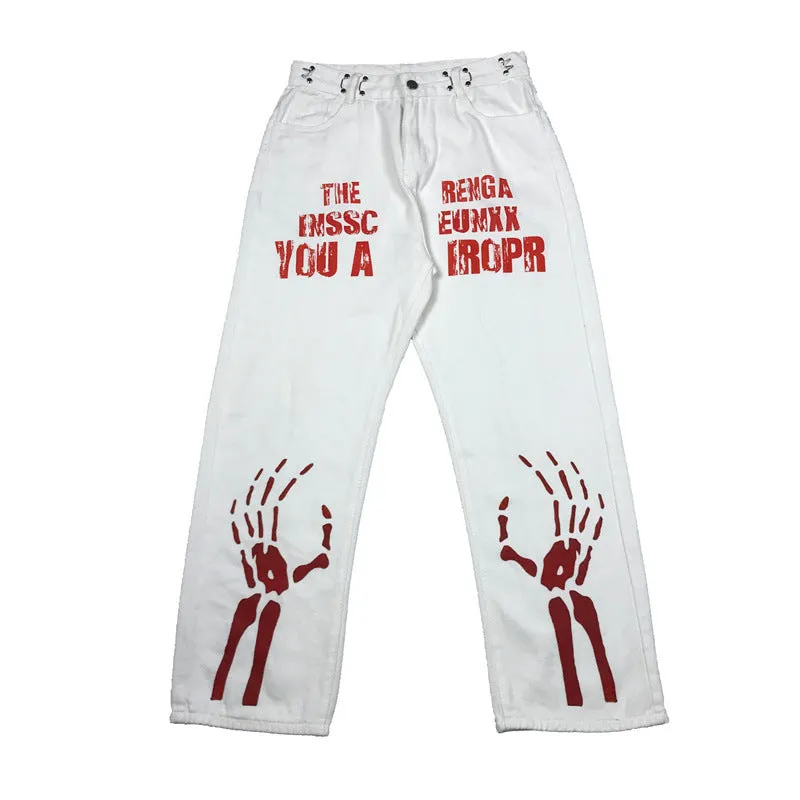 Skeleton Hands Graceful Street Jeans