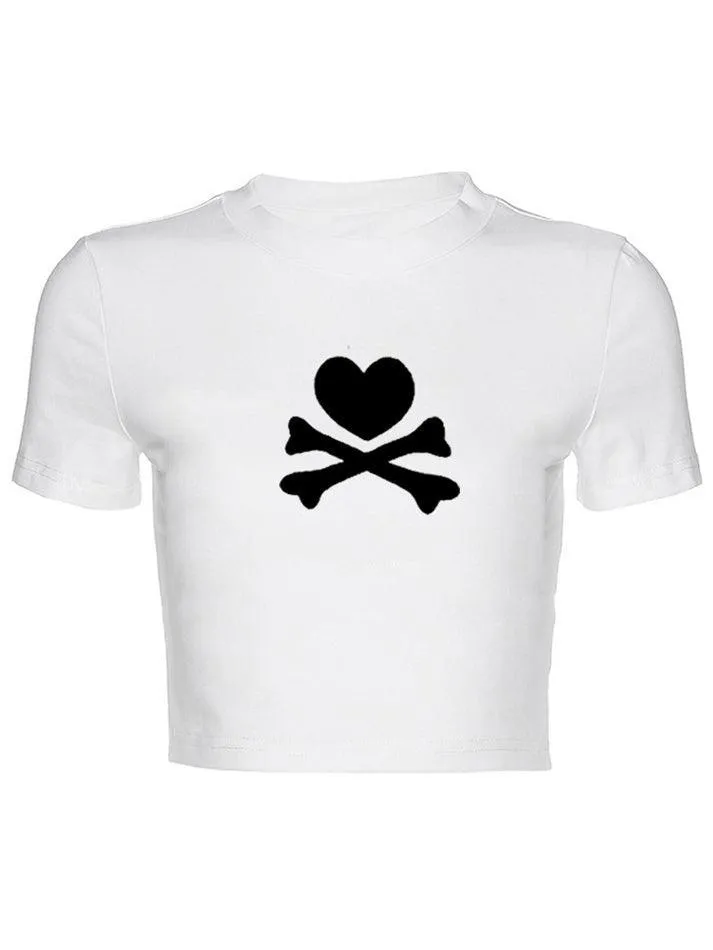 Skull Print Graceful Tank Top