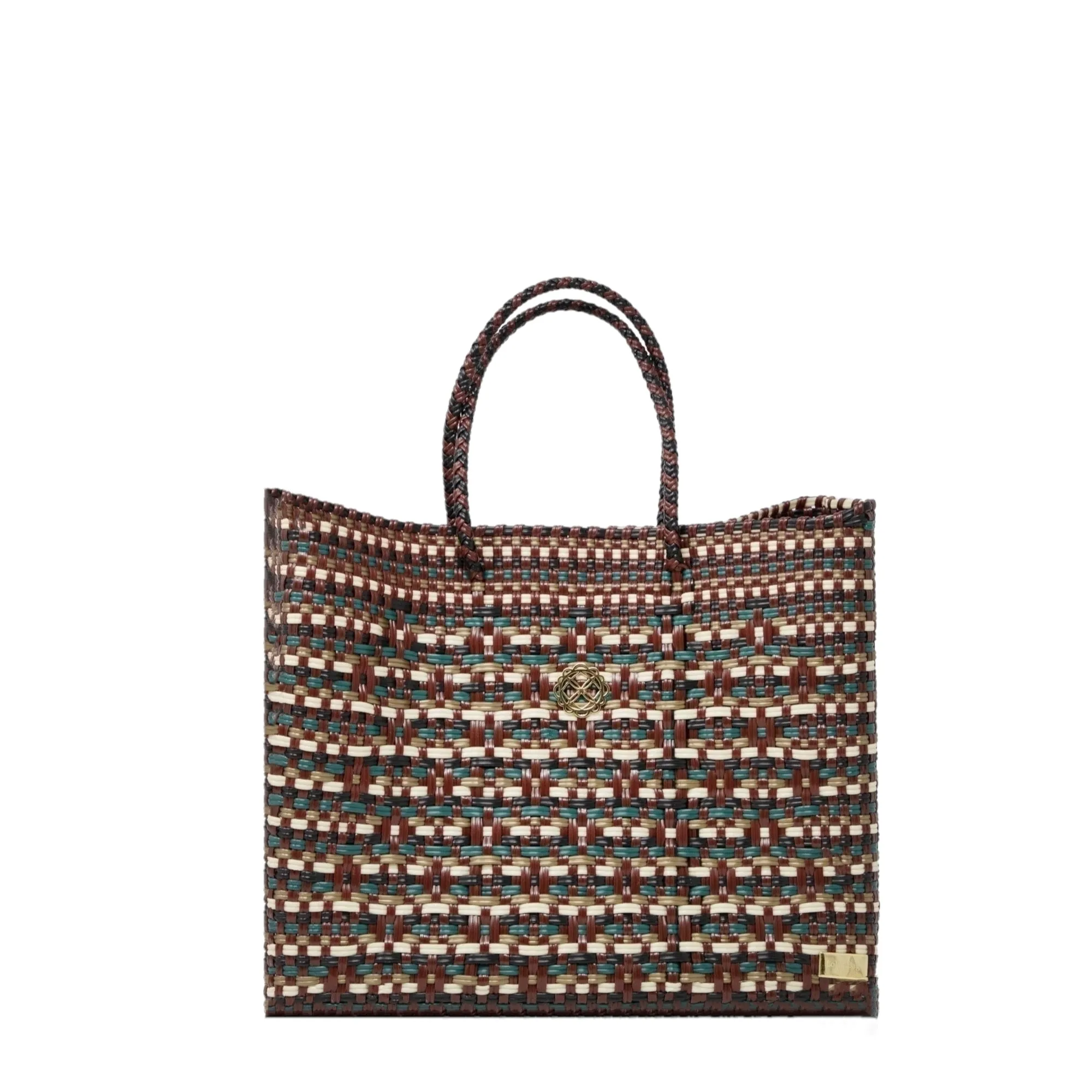 SMALL BURGUNDY GREEN TOTE BAG