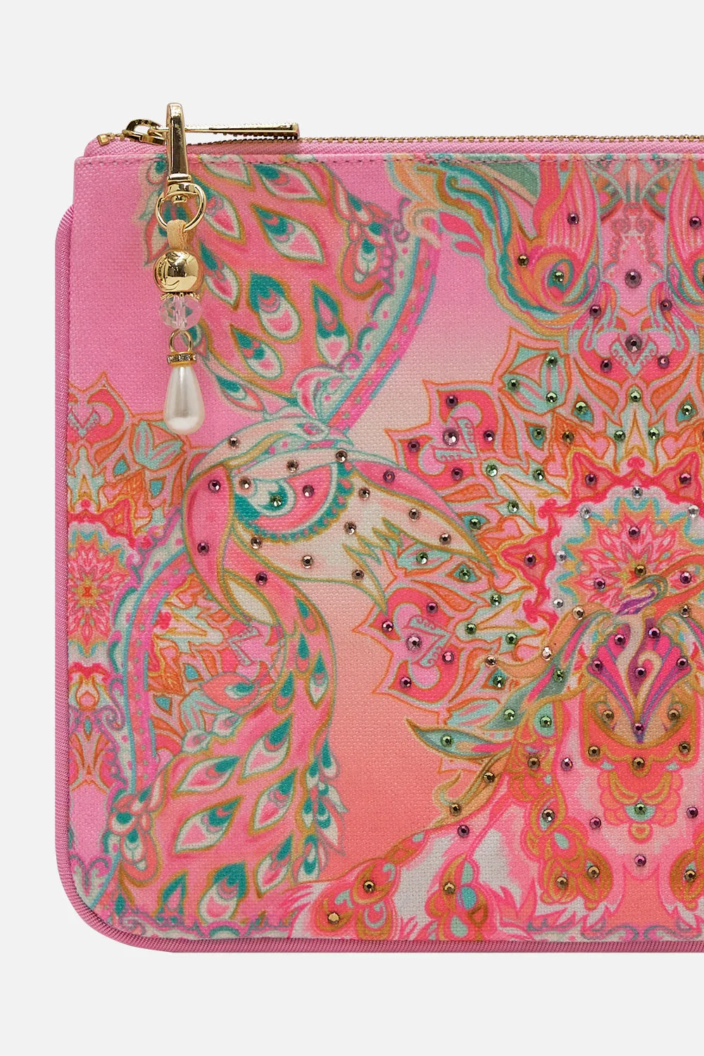 SMALL CANVAS CLUTCH TEA WITH TUSCHINSKI