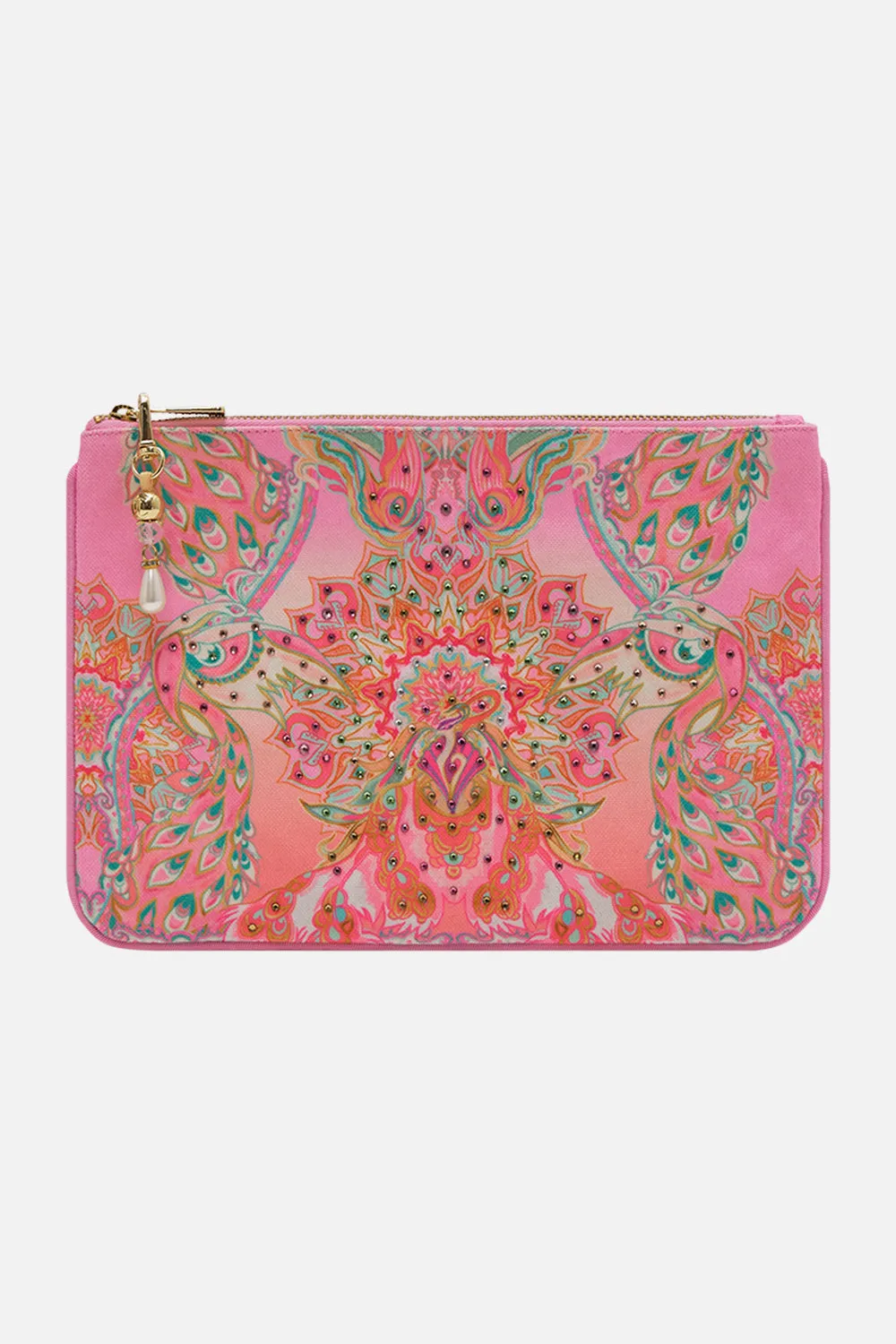 SMALL CANVAS CLUTCH TEA WITH TUSCHINSKI