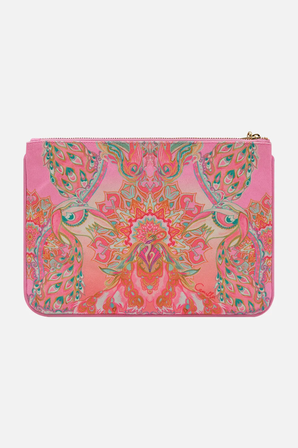 SMALL CANVAS CLUTCH TEA WITH TUSCHINSKI